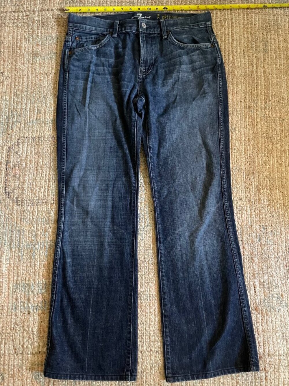 7 For All Mankind Men’s A-Pocket Bootcut Jeans Size 33 Made In USA Cotton